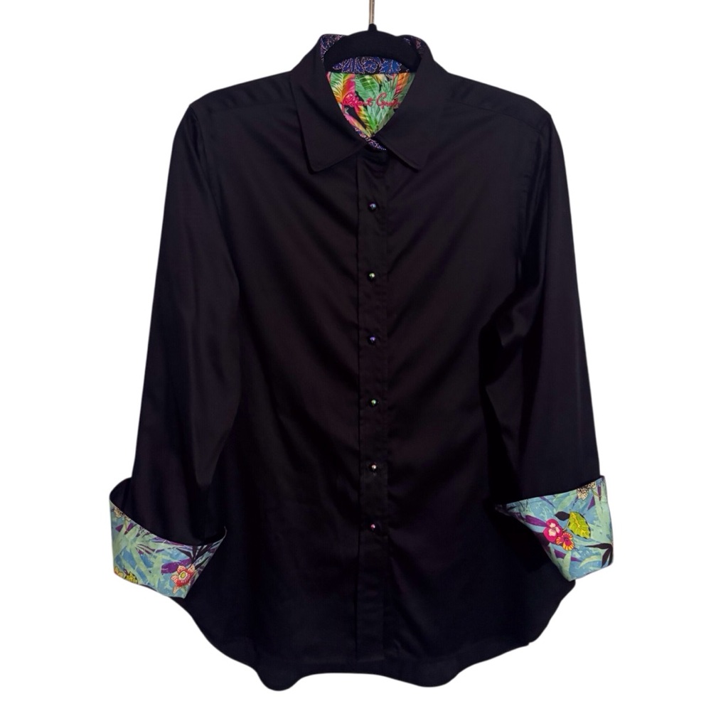 ❌❌❌❌Robert Graham Large Parrot Priscilla Button Up Shirt Top Paisley Cuff Womens - Picture 2 of 10